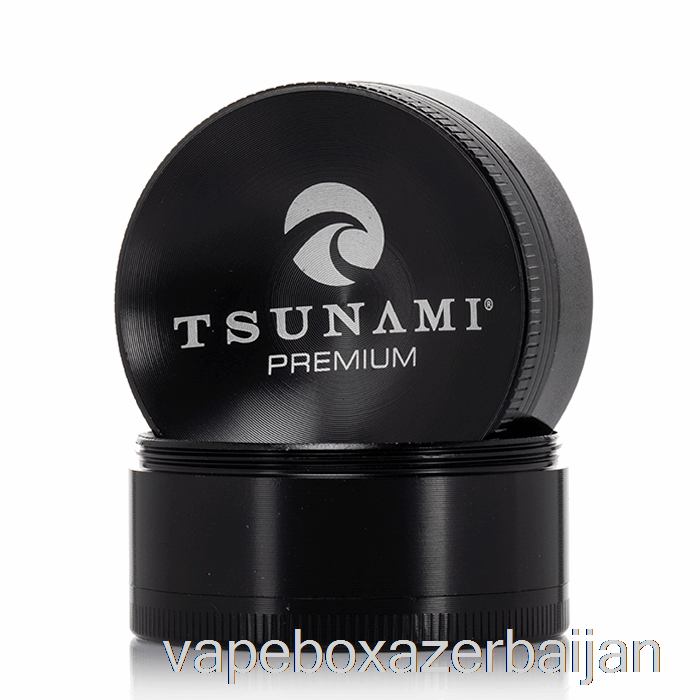 Vape Azerbaijan Tsunami 1.9inch 4-Piece Sunken Top Grinder Black (50mm)